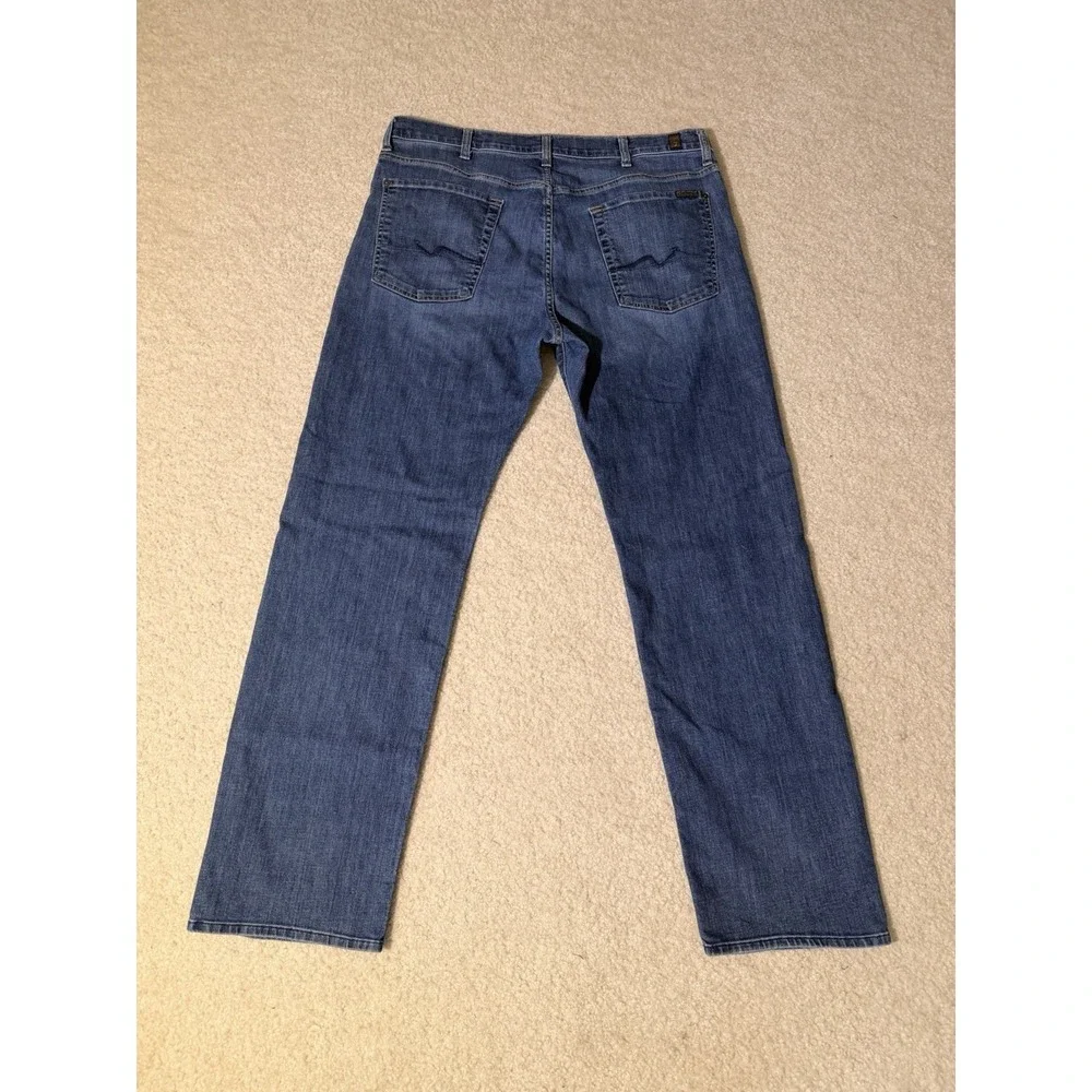 7 For All Mankind Austyn Jeans Mens 38x32 Straight Leg Medium Wash Stretch Denim